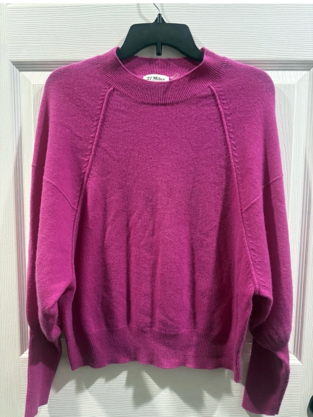 27 Miles Malibu 100% Cashmere Fuchsia Lita Sweater Size S